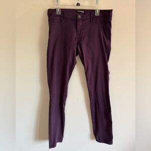 EXPRESS JEANS Deep Berry Plum Purple Skinny Pants 14 NWOT